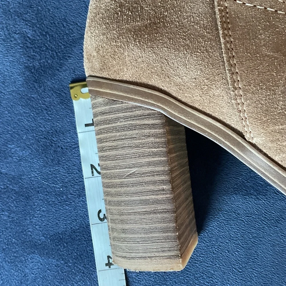 Steve Madden Camel Elexis Suede Heeled Boots - Picture 7 of 9